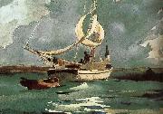 Winslow Homer Sailing France oil painting artist